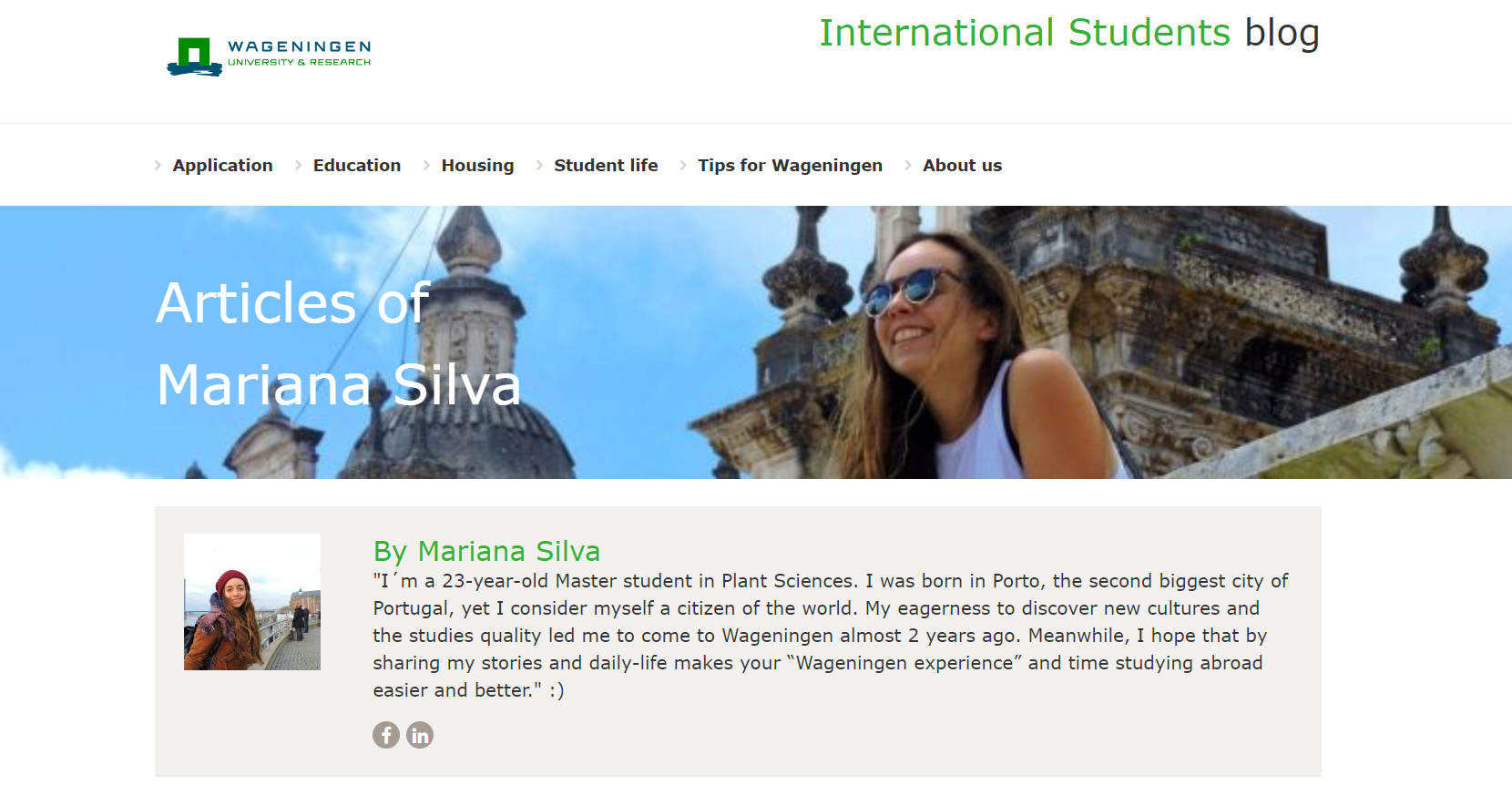 Screenshot van Mariana's haar articles