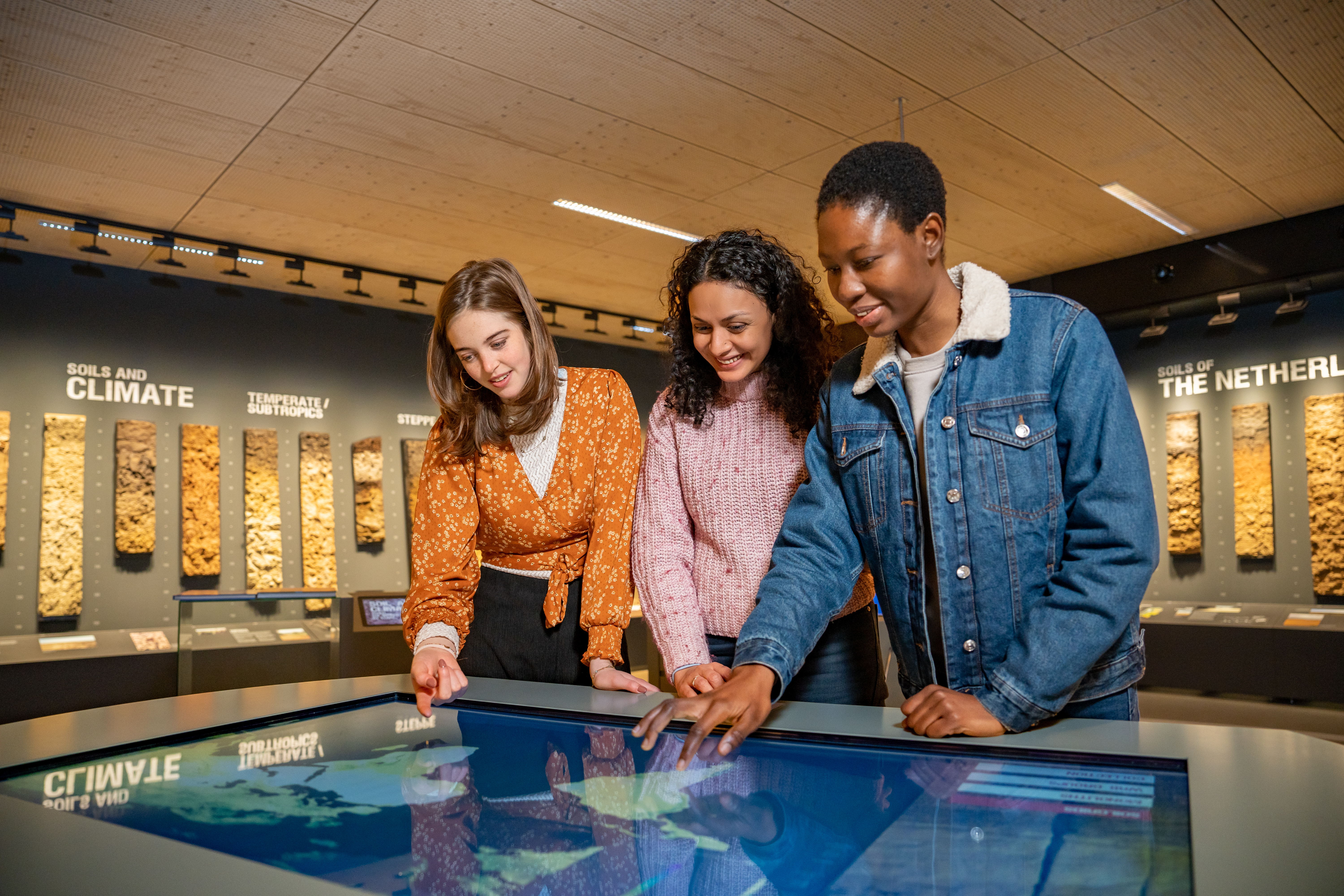Students in the soil museum