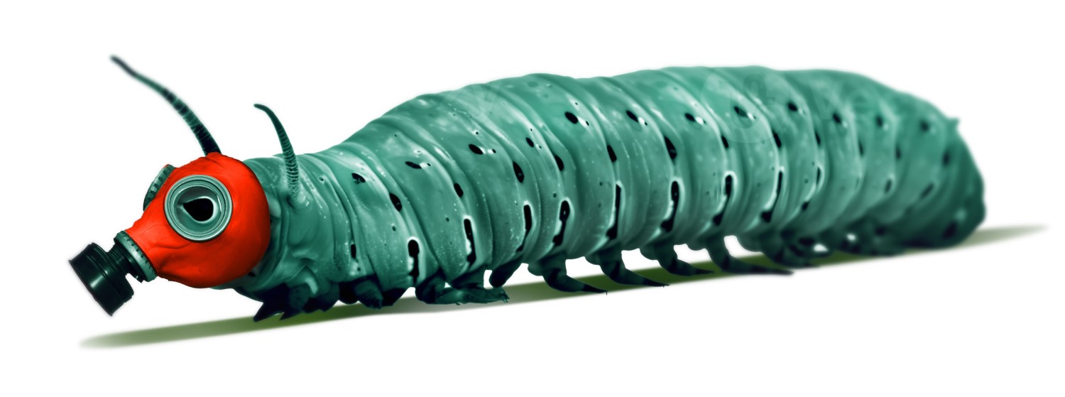 Illustration of a cattapillar with mask