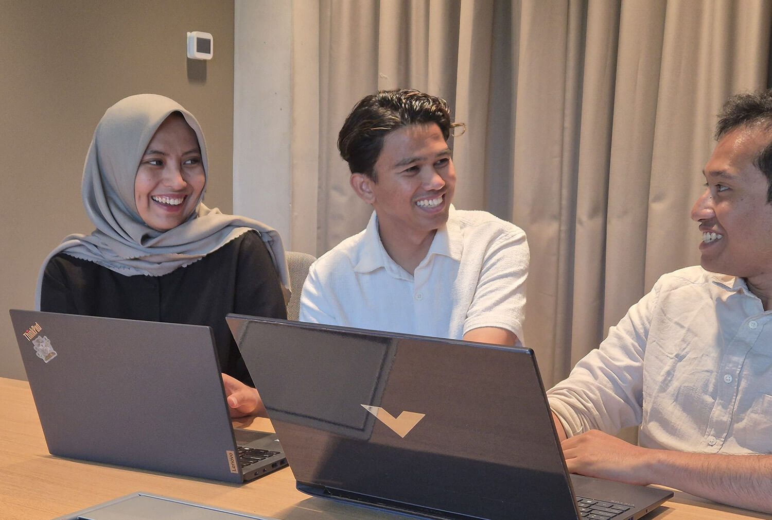 Sea2Skin team members: Yurika Dina, Wildan Hakim, Daniel Panigori Simanjuntak