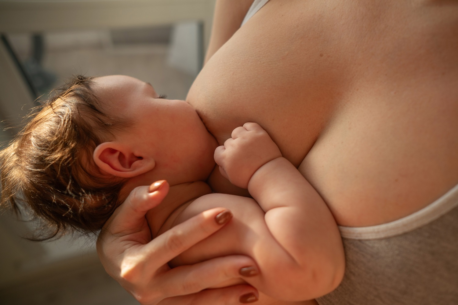 Baby being breastfed