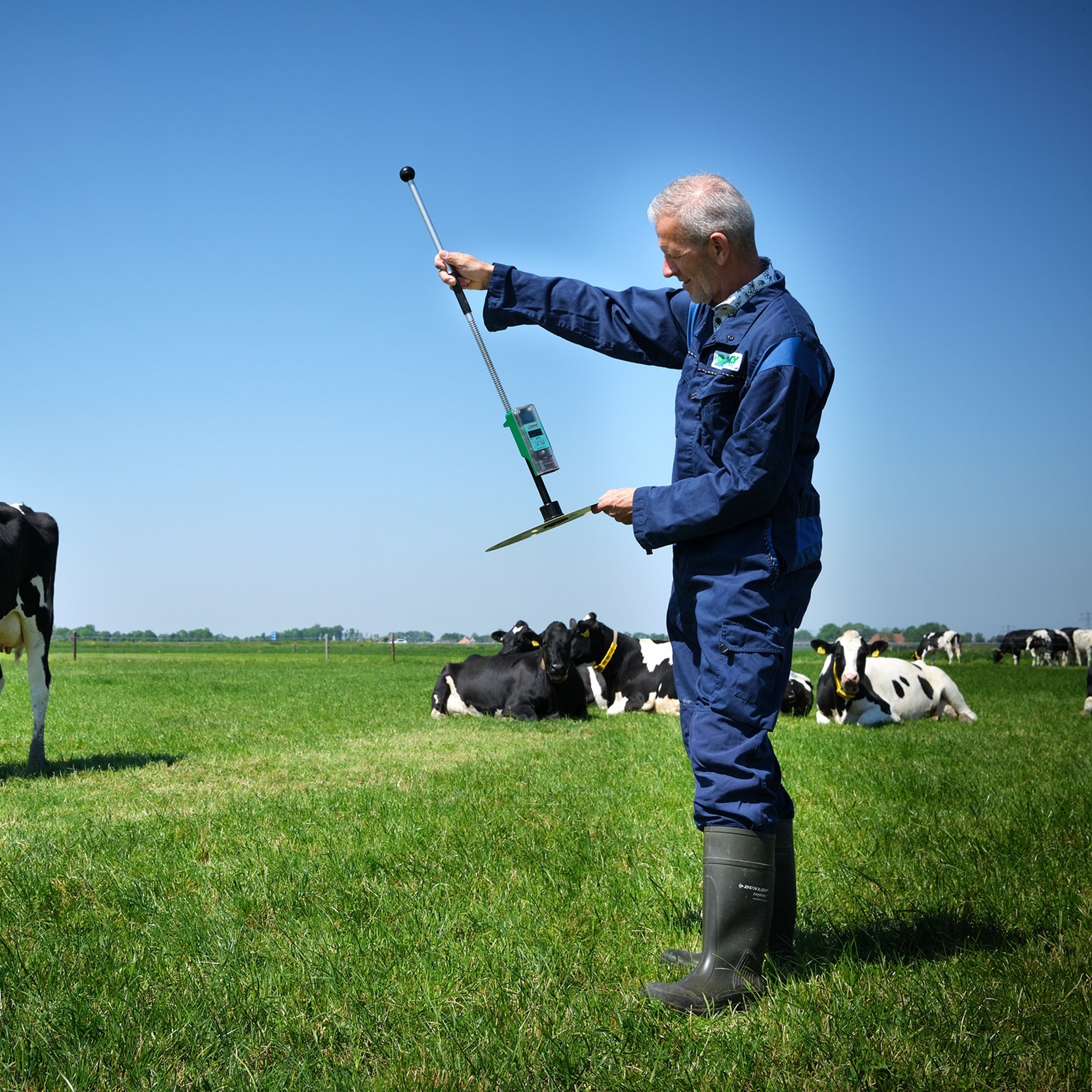 Researcher grasslands at Dairy Campus