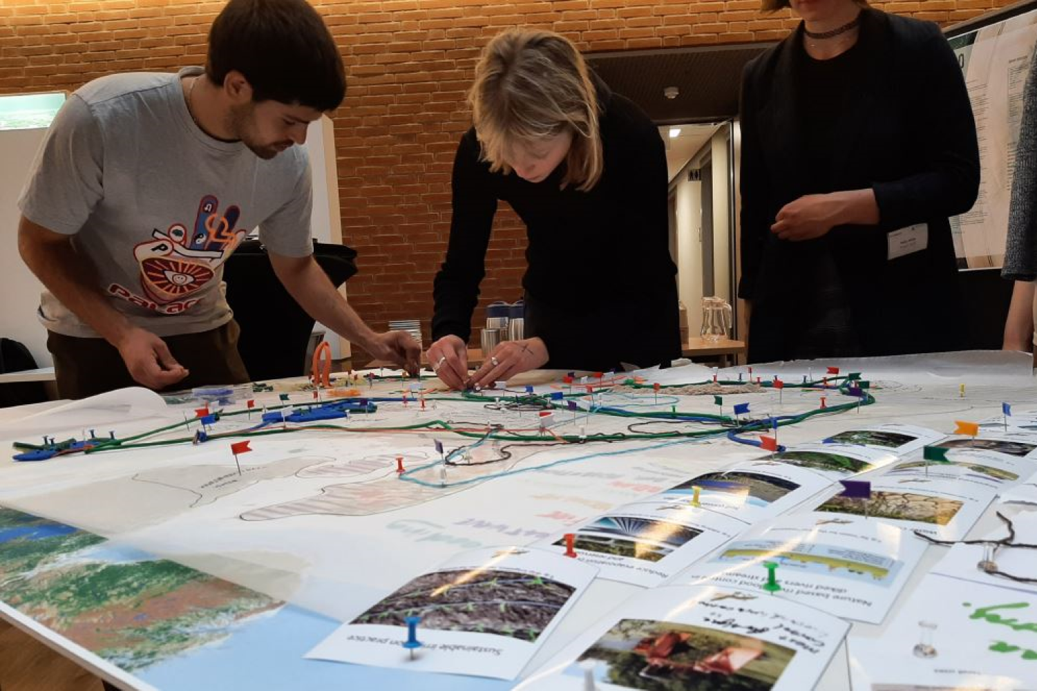 People working on a landscape design