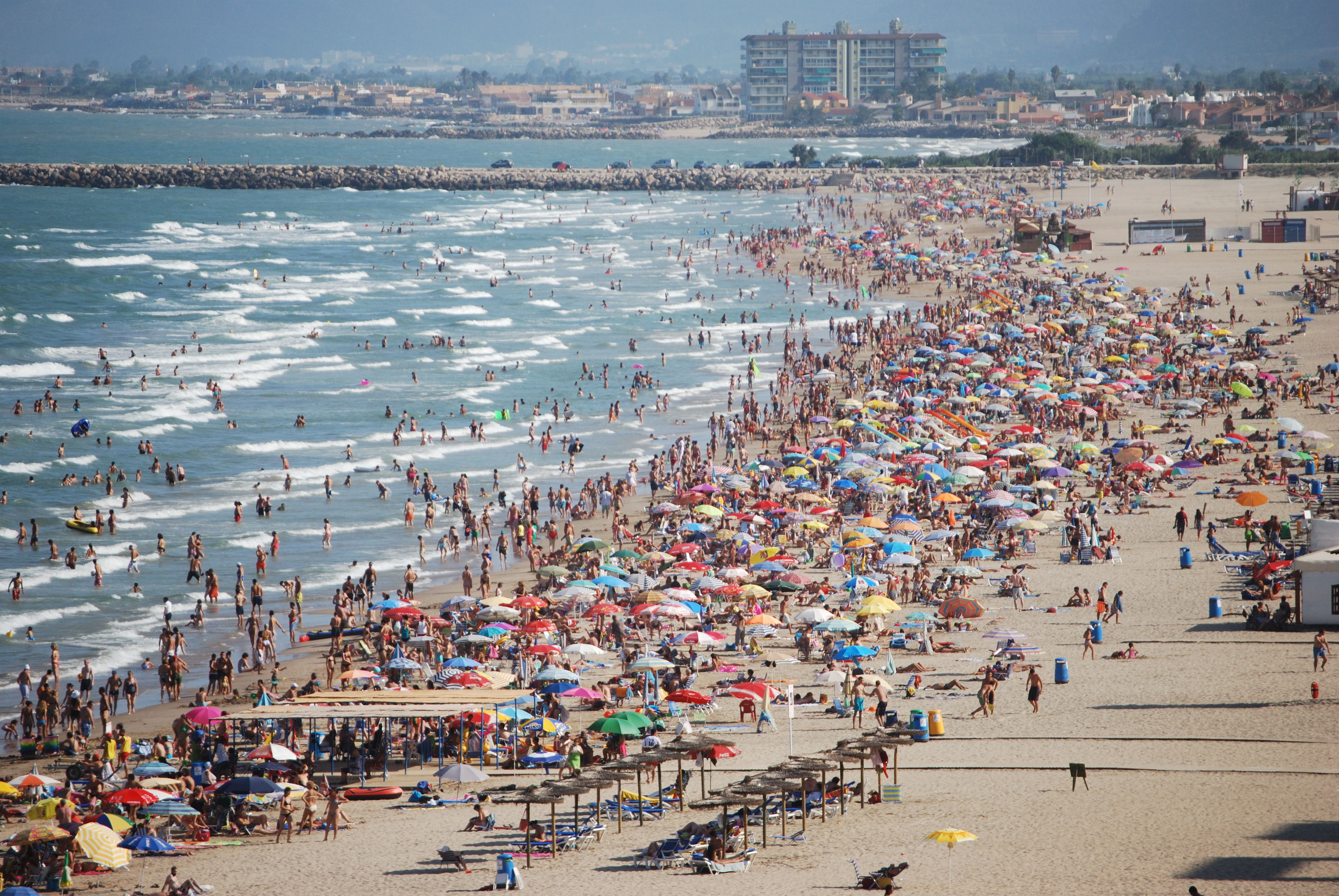 mass tourism on a beach