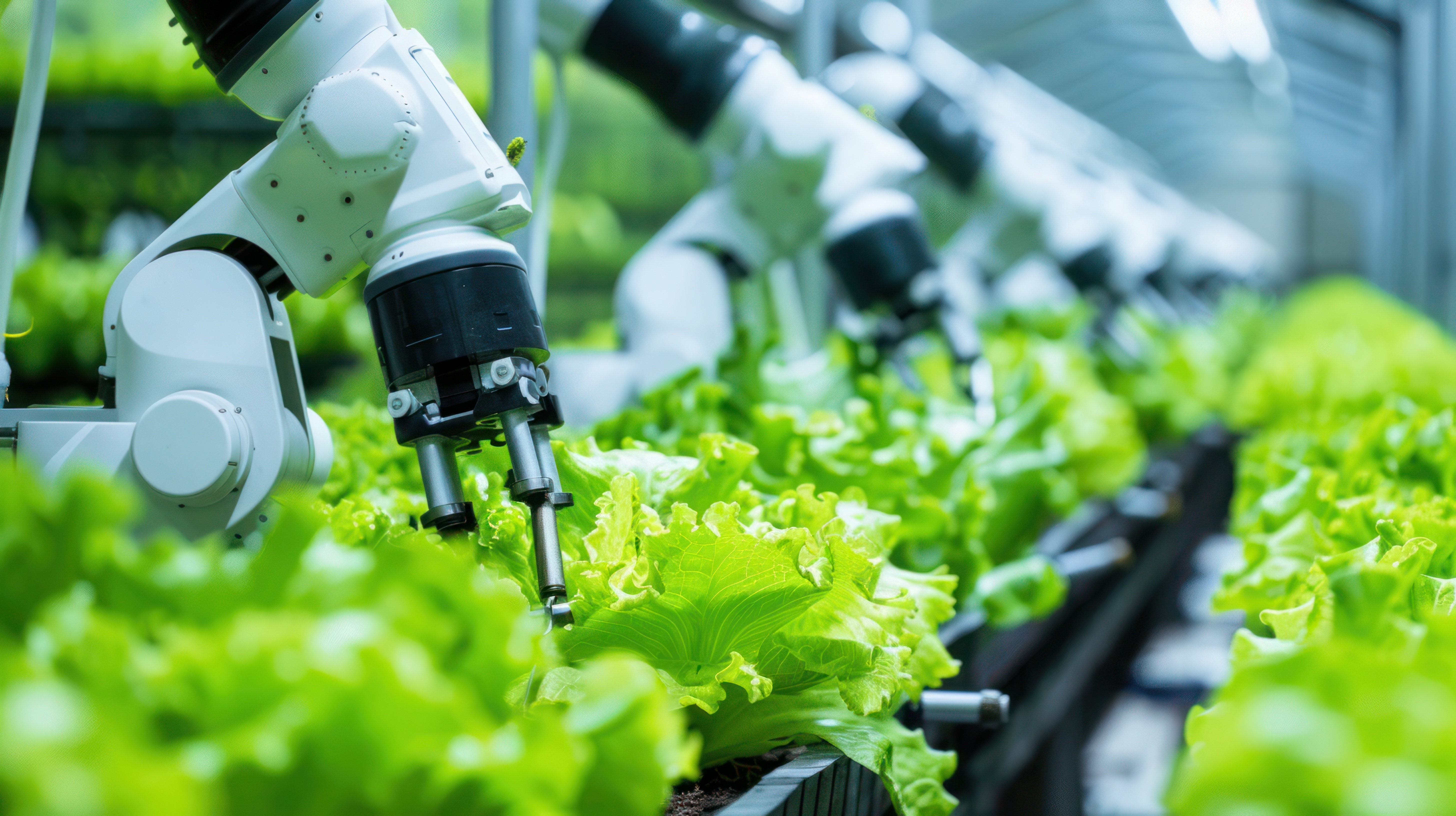 Robot arms in greenhouse