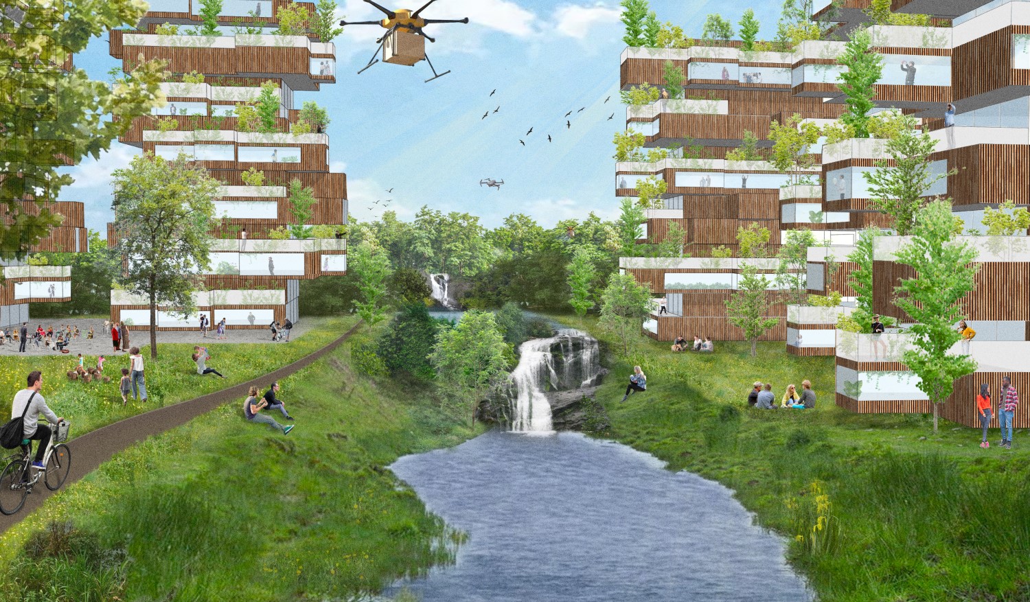 Een groene stad in de toekomst
