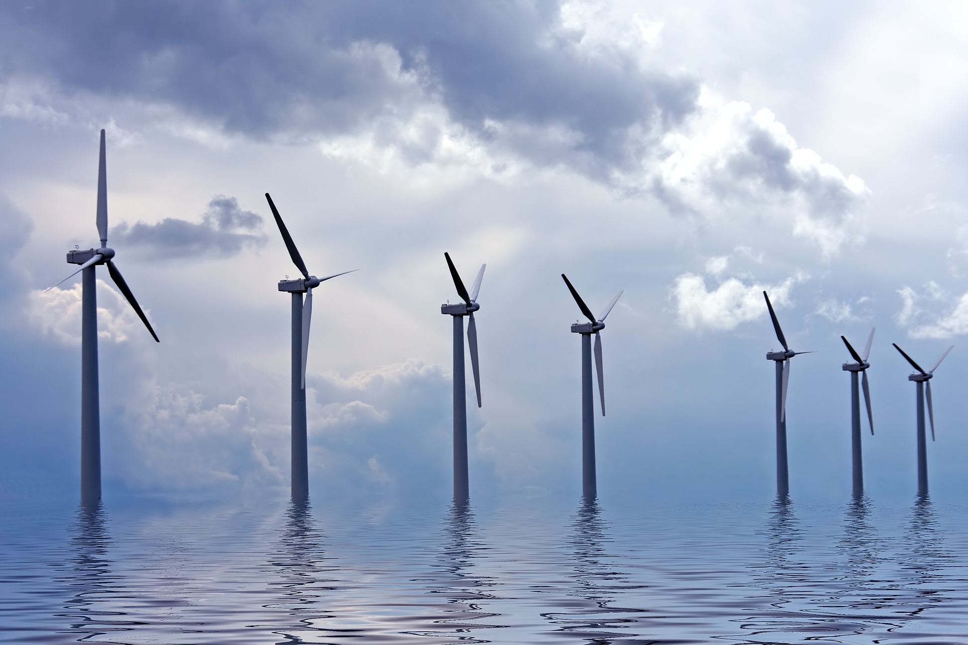 Wind turbines at sea