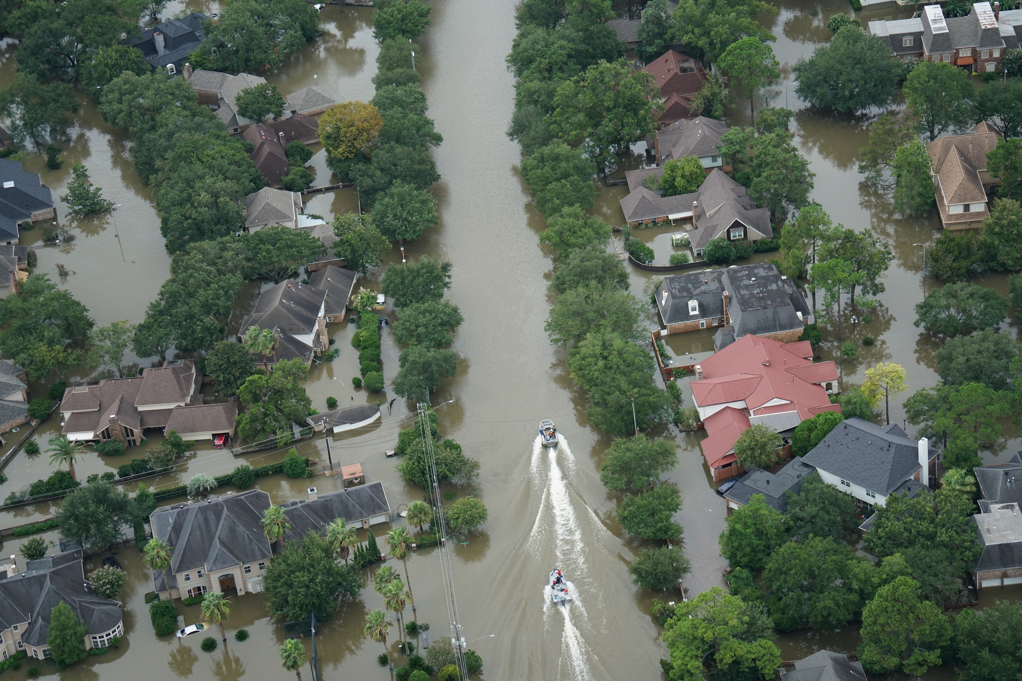 Flooded urban area