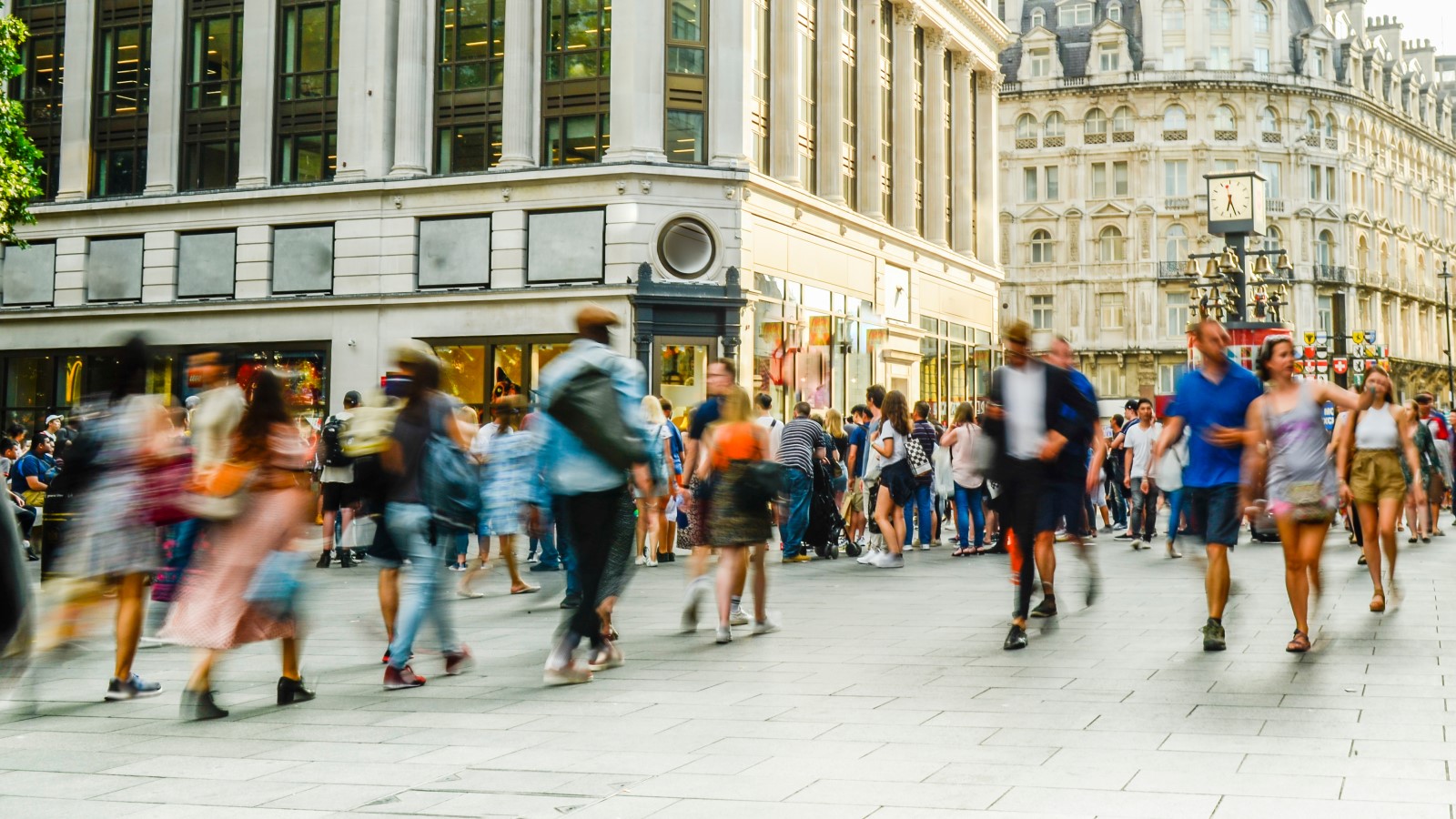 Busy shopping street