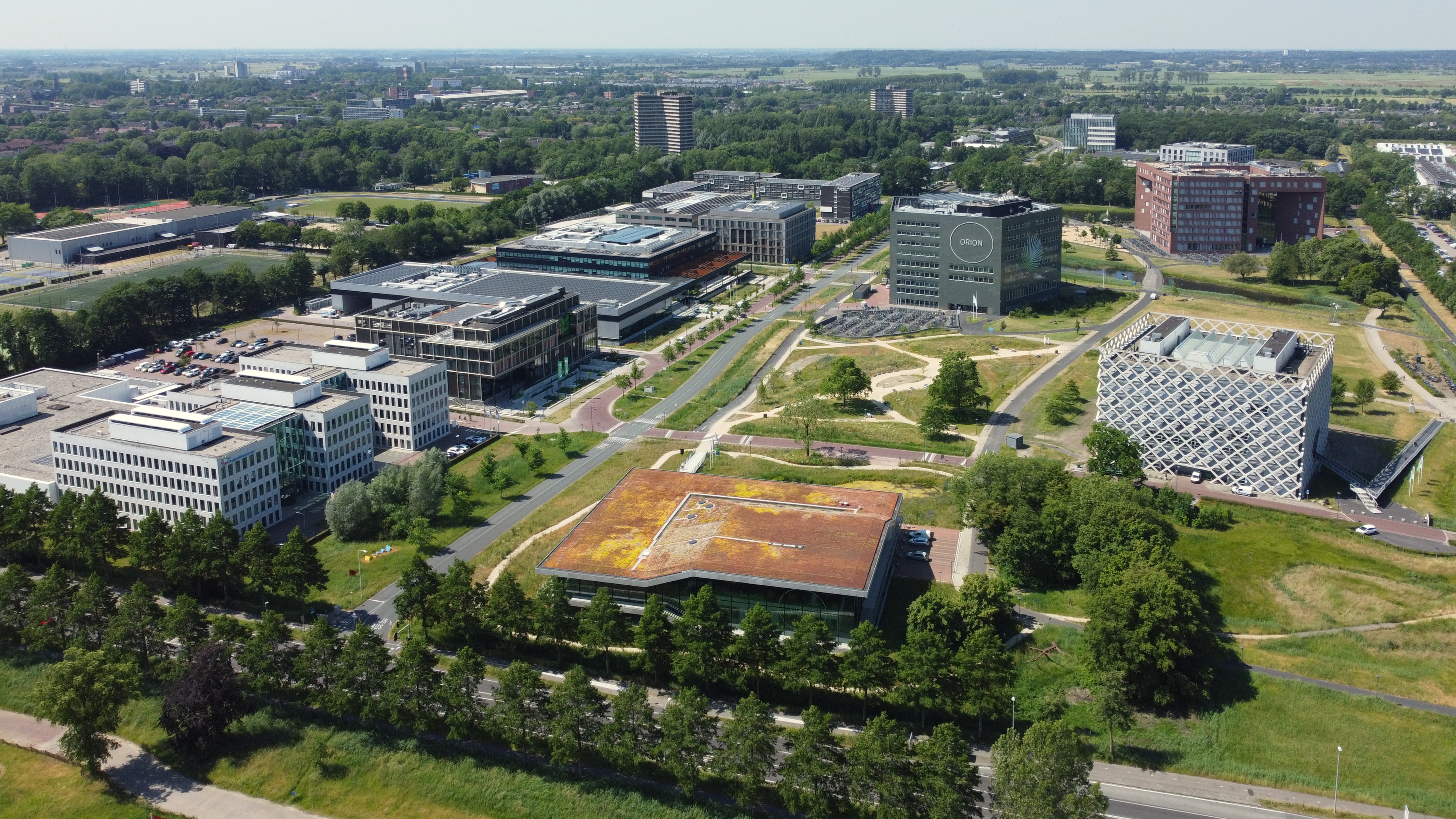 Drone photo of Campus Wageningen