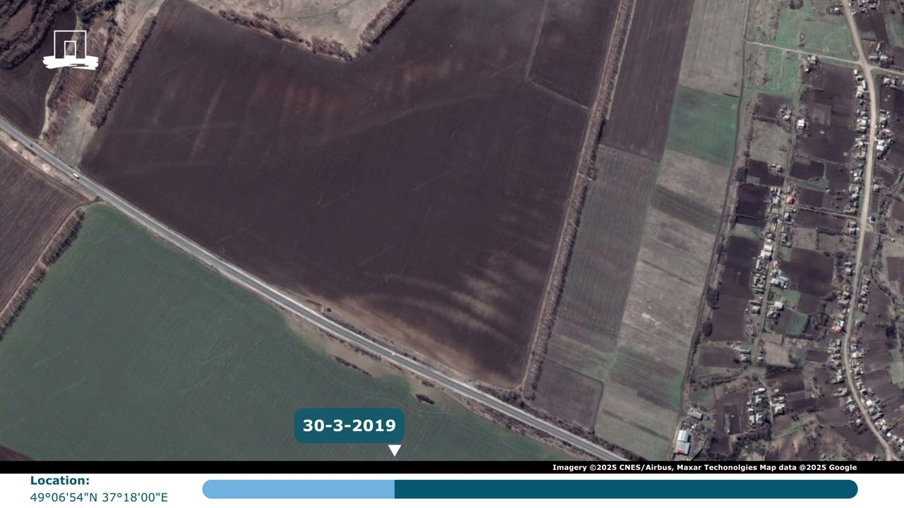 Timelapse: damage to agricultural lands in Kharkiv, Ukraine