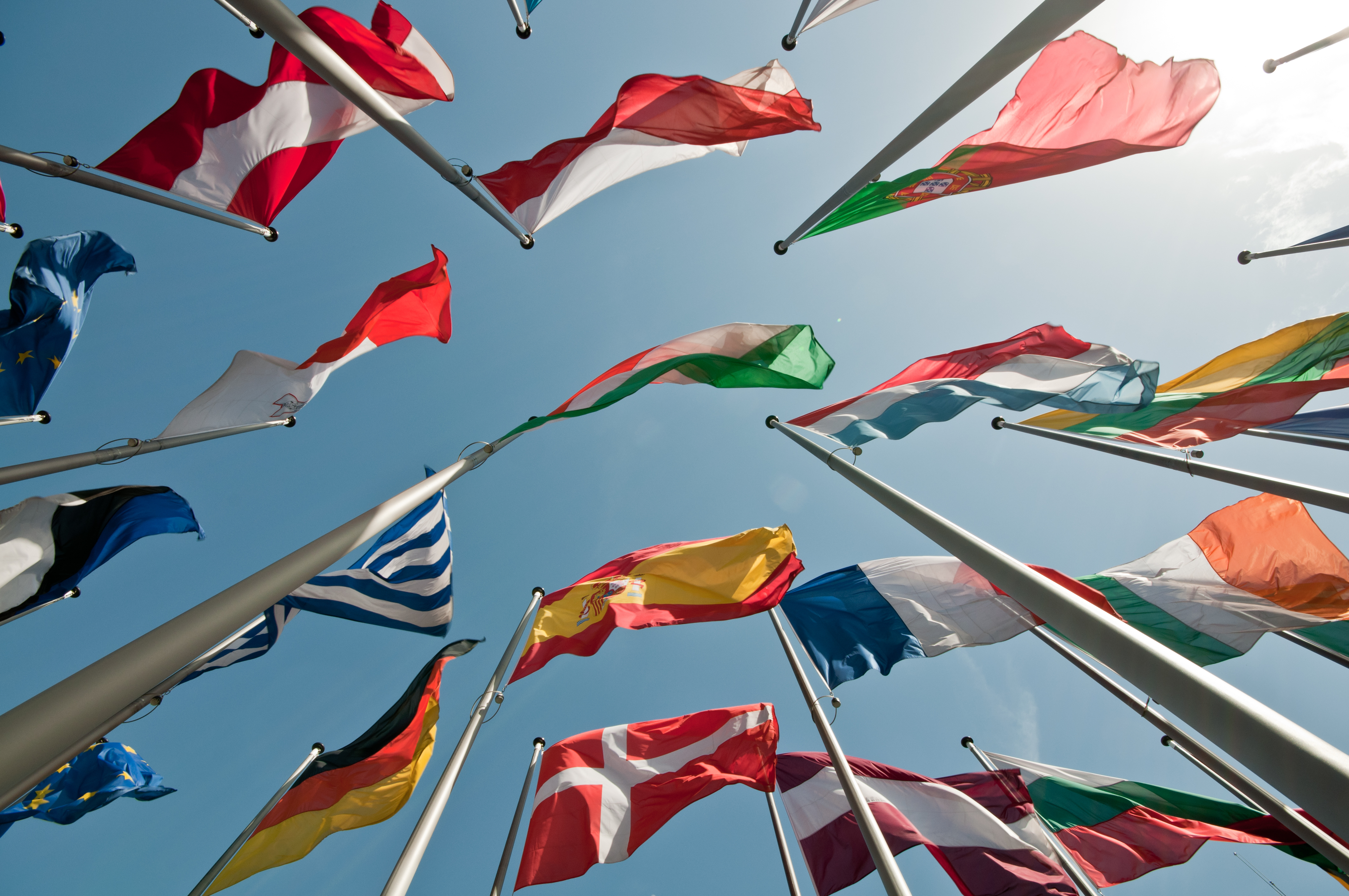 Flags pf European states.