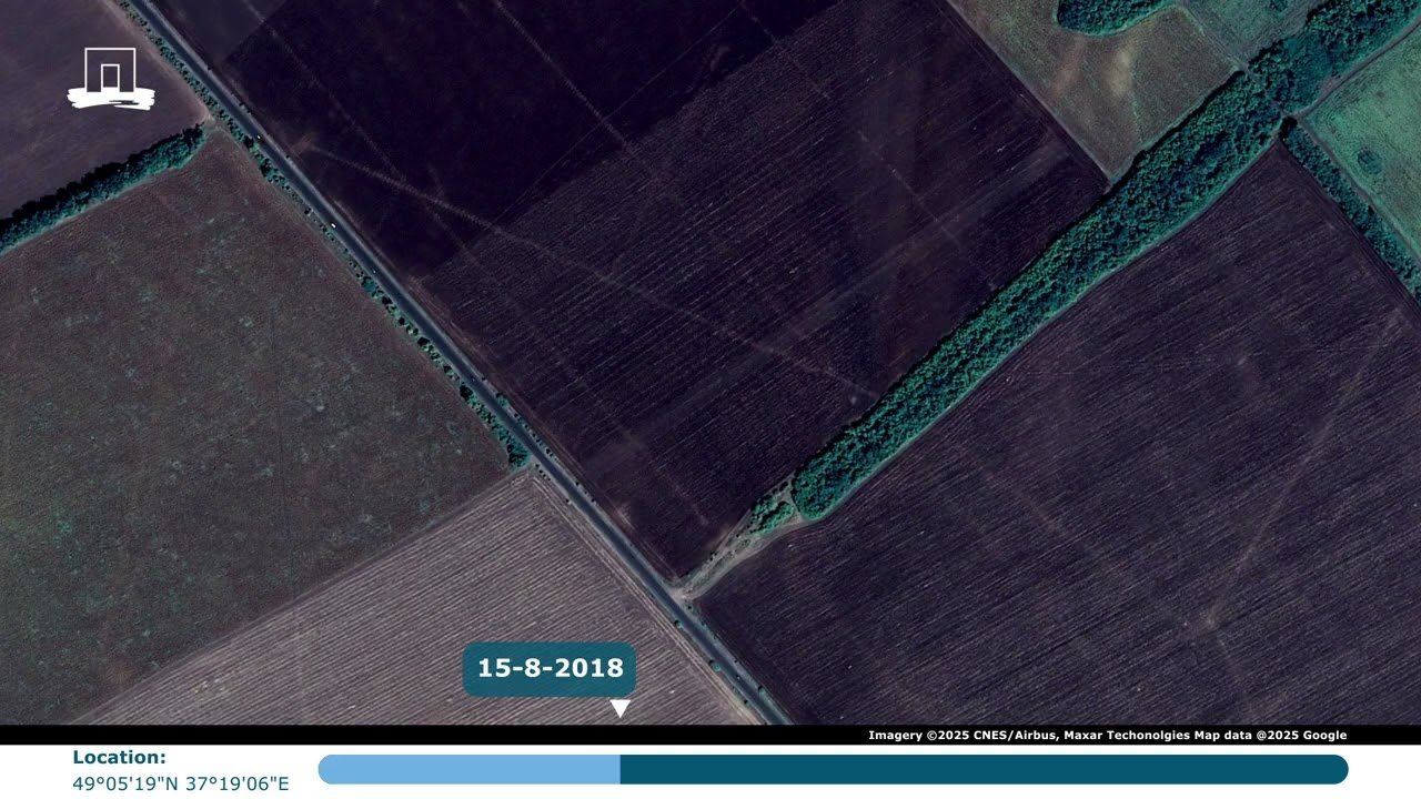 Timelapse: damage to agricultural lands in Kharkiv, Ukraine