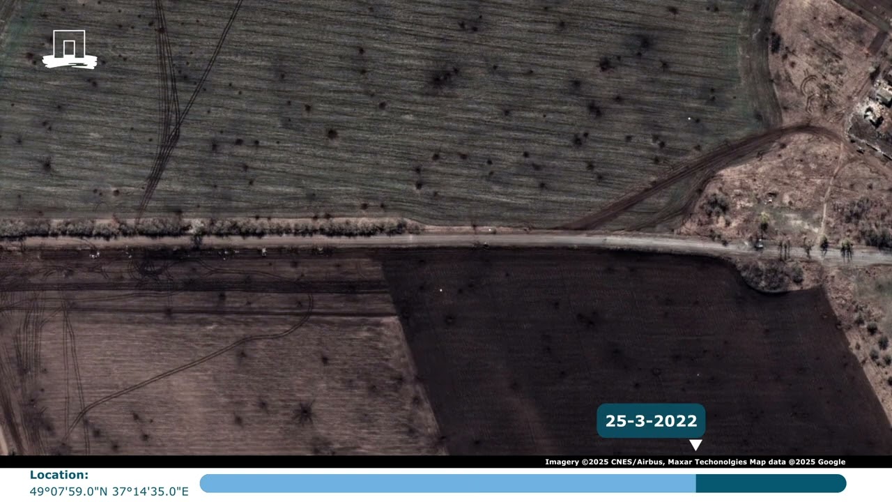 Timelapse: damage to agricultural lands in Kharkiv, Ukraine