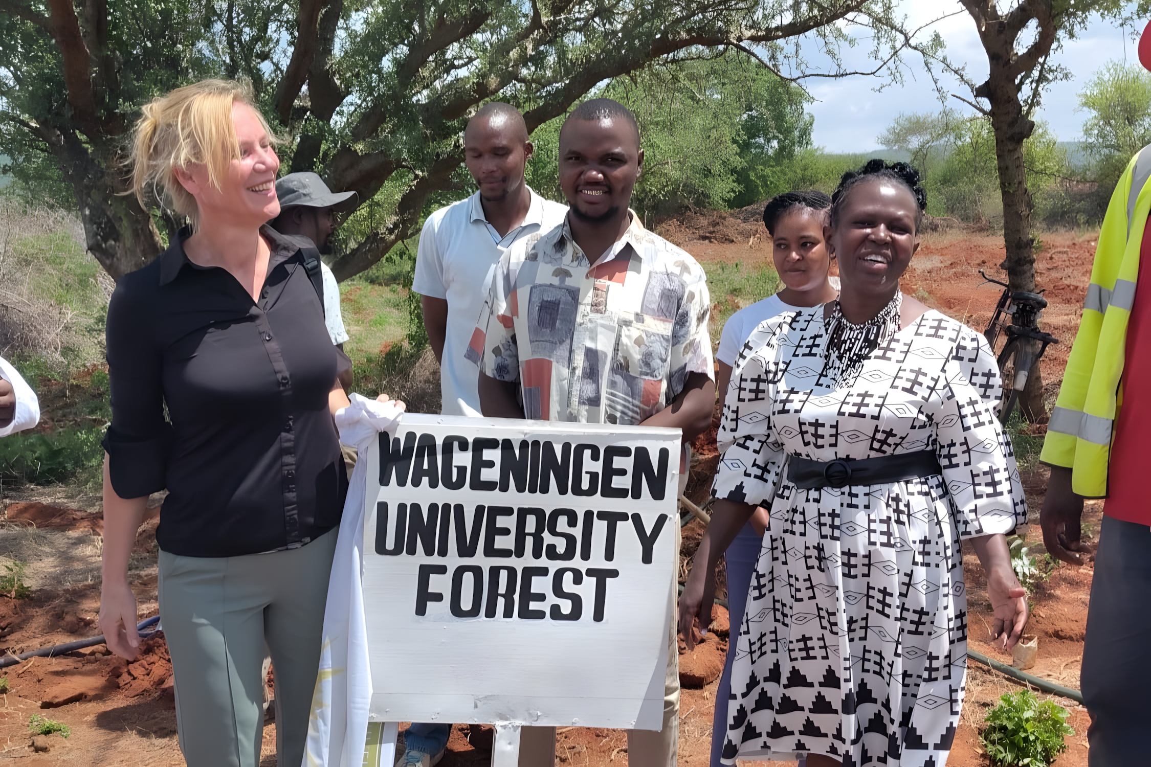 Mirjam Troost at the inauguration of the Wageningen Forest at Lukenya.