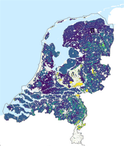 Model grondwaterspiegeldiepte
