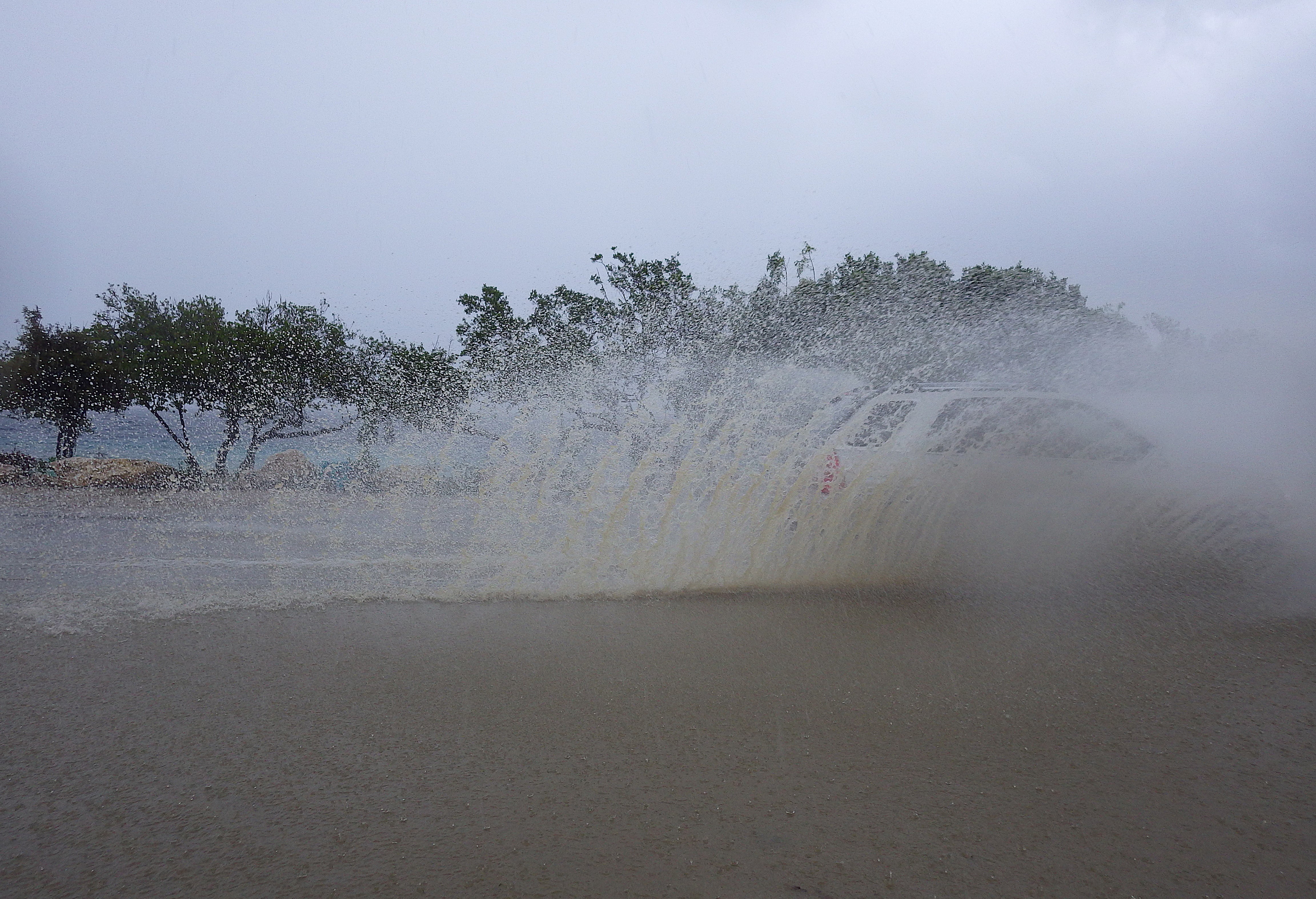 Afstromend regenwater op Bonaire 