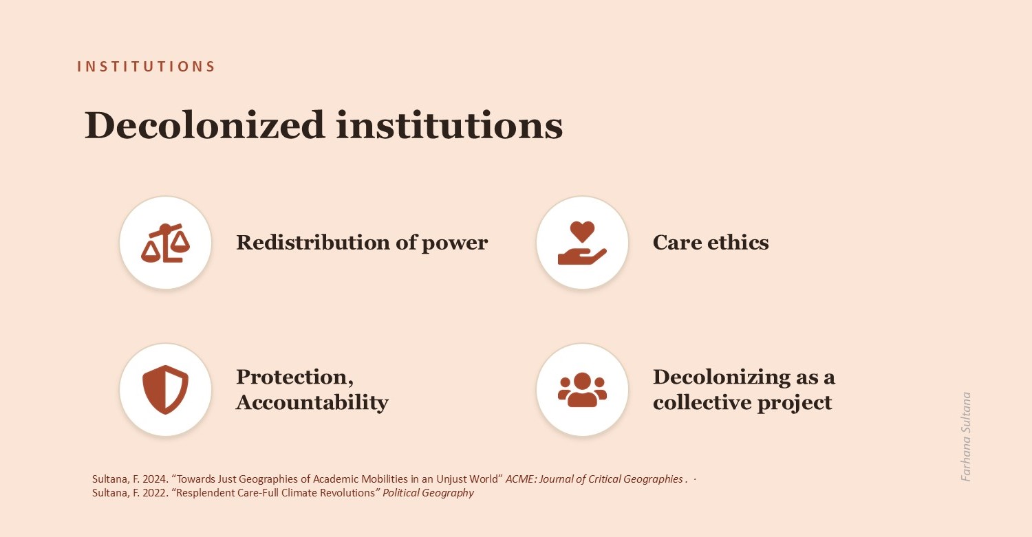 Slide Decolonized Institutions - Farhana Sultana 24 June 2026