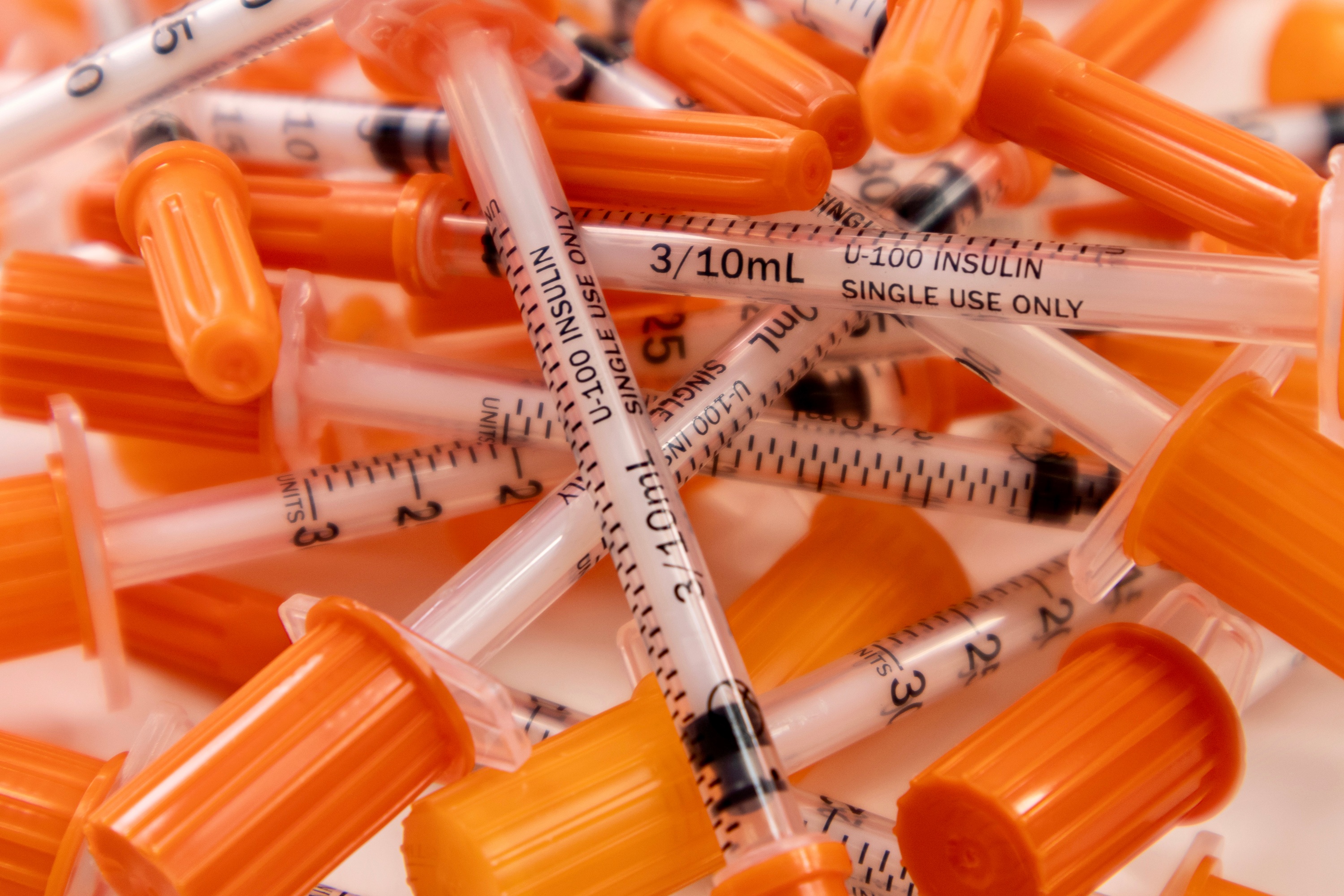 Pile of insulin needles