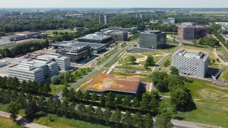 Luchtfoto van Campus Wageningen
