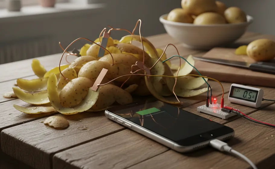 Energie aardappelschillen wetenschapper