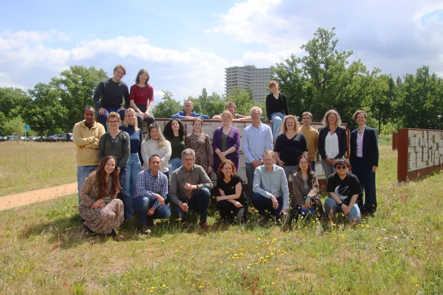 group picture of Animal Production Systems group in a park